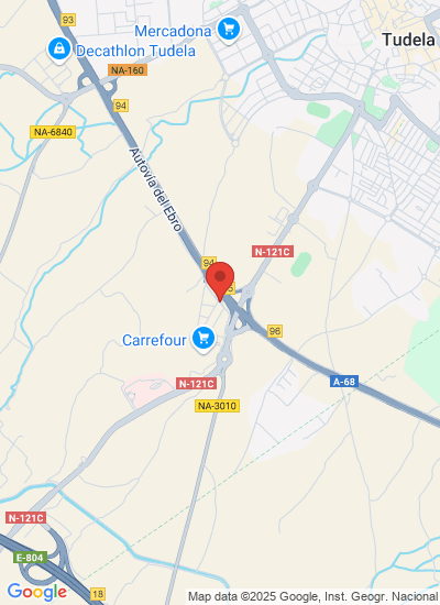 Map showing Tudela de Navarra, Spain