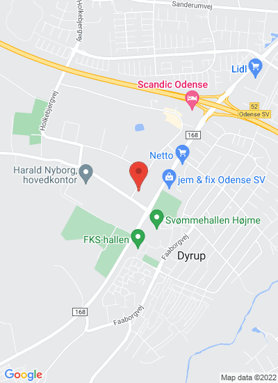 Map showing Odense, Denmark