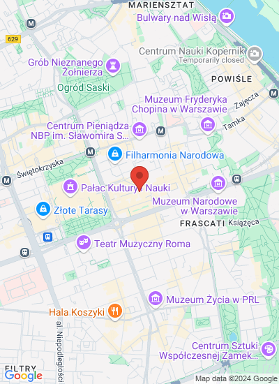 Map showing Warsaw, Poland