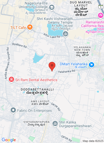 Map showing Bangalore, India