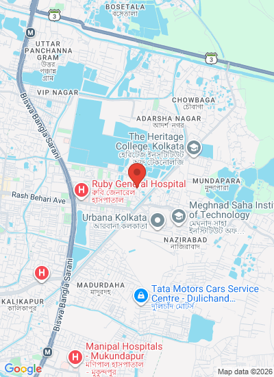 Map showing Kolkata, India