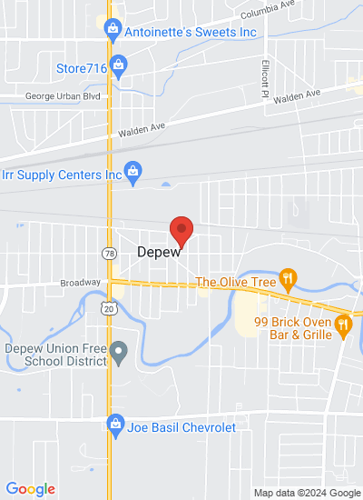 Map showing Depew, United States