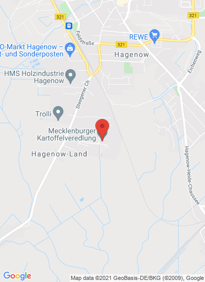 Map showing Hagenow, Germany