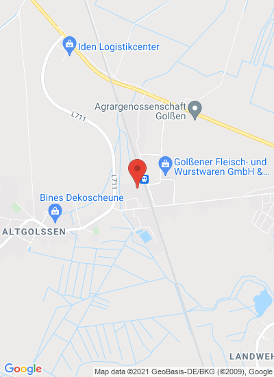Map showing Golßen, Germany