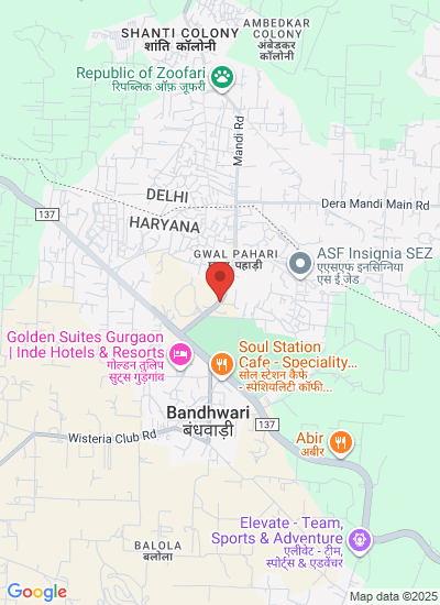 Map showing Gurugram, India