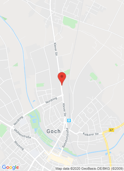 Map showing Goch, Germany