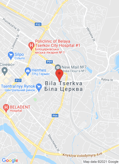 Map showing Belaya Tserkov, Ukraine