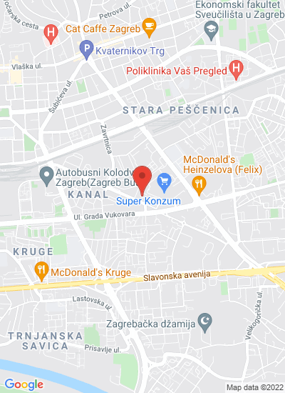 Map showing Zagreb, Croatia