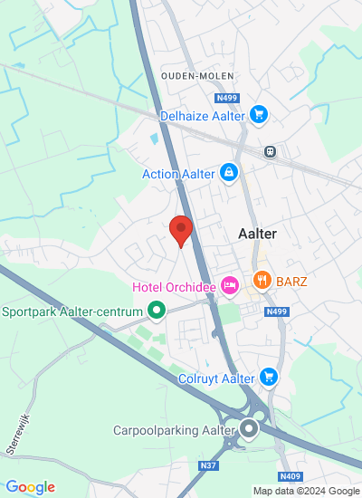 Map showing Aalter, Belgium