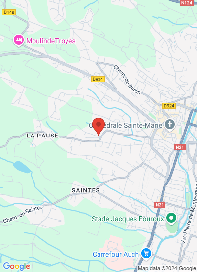 Map showing Auch, France