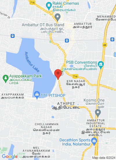 Map showing Chennai, India