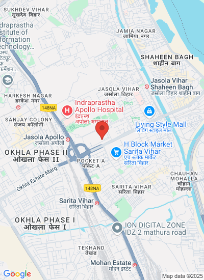 Map showing Jasola, India