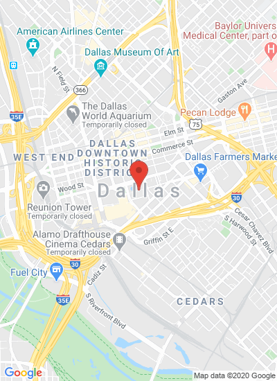 Map showing Dallas, United States