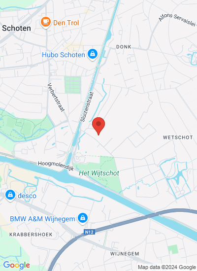 Map showing Schoten, Belgium