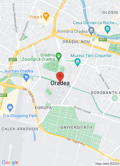Map showing Oradea, Romania