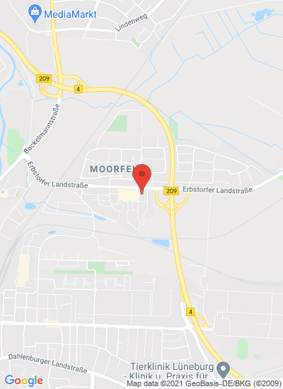 Map showing Lüneburg, Germany