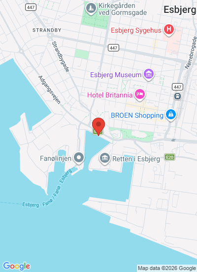 Map showing Esbjerg, Denmark
