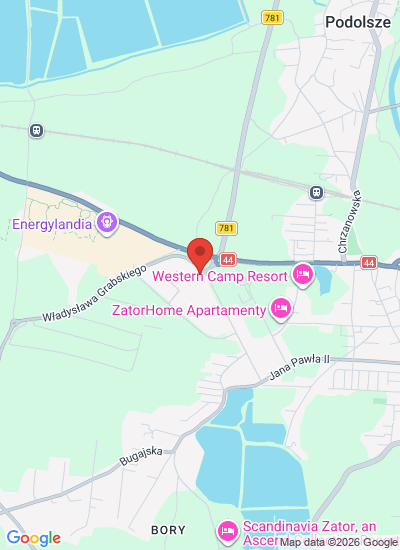 Map showing Zator, Poland