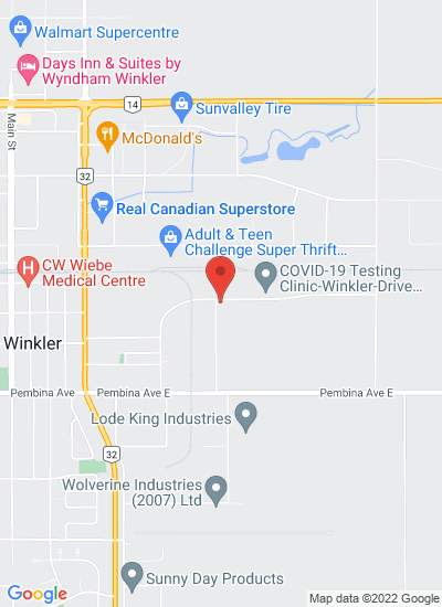 Map showing Winkler, Canada