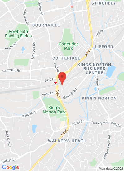 Map showing Birmingham, United Kingdom