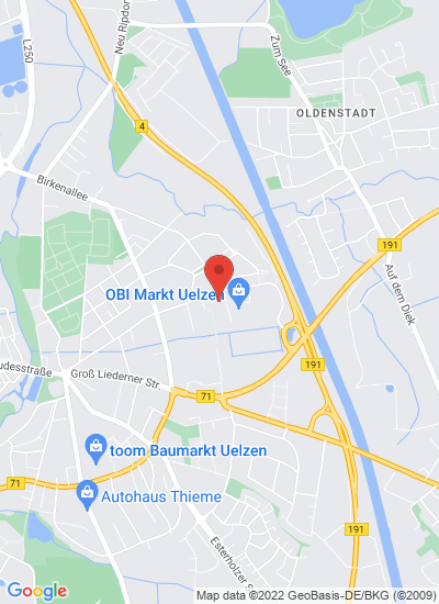 Map showing Uelzen, Germany