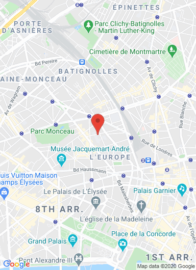 Map showing Paris, France