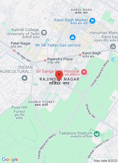 Map showing New Delhi, India