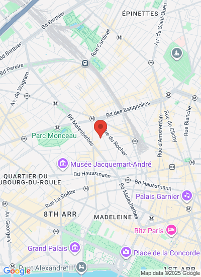 Map showing Paris, France