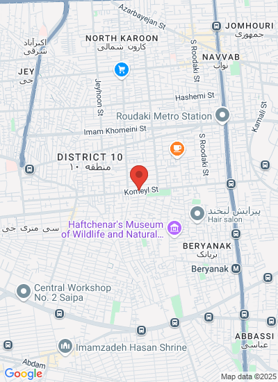 Map showing Tehran, Iran