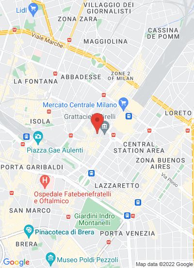 Map showing Milan, Italy