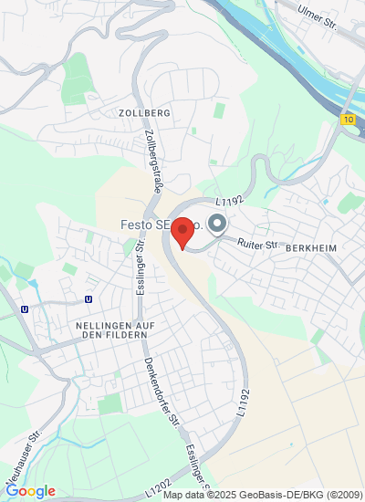 Map showing Esslingen am Neckar, Germany