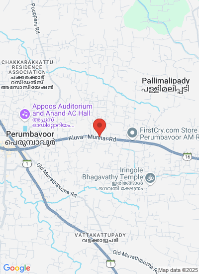 Map showing Perumbavoor, India