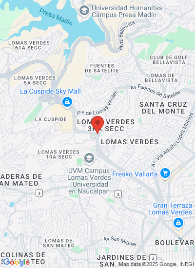 Map showing Naucalpan de Juárez, Mexico