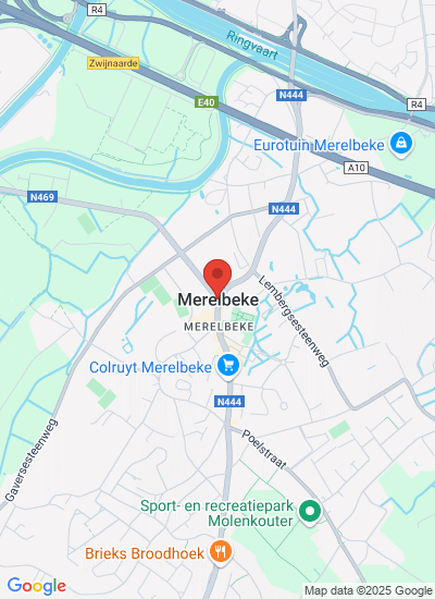 Map showing Merelbeke, Belgium