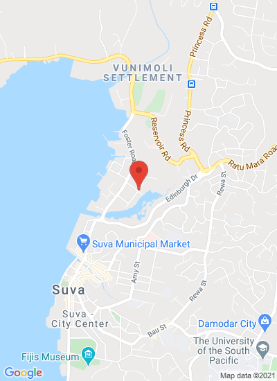 Map showing Walu Bay, Fiji