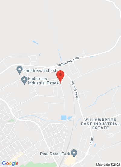 Map showing Corby, United Kingdom