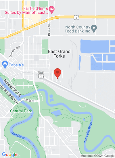 Map showing East Grand Forks, United States