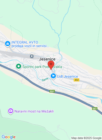 Map showing Jesenice, Slovenia
