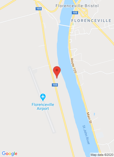 Map showing Florenceville-Bristol, Canada