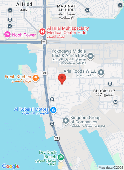Map showing Al Hidd, Bahrain