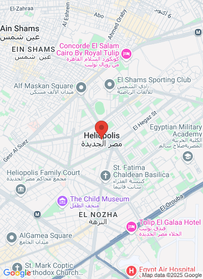 Map showing Heliopolis, Egypt