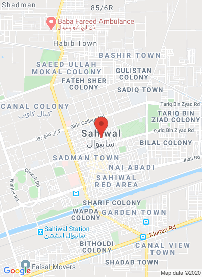 Map showing Sahiwal, Pakistan