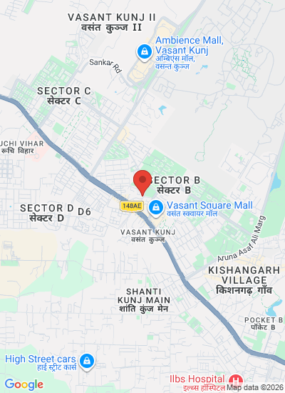 Map showing New Delhi, India