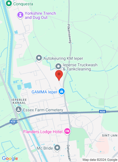 Map showing Ieper, Belgium