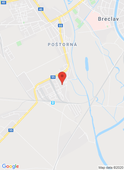 Map showing Breclav, Czechia