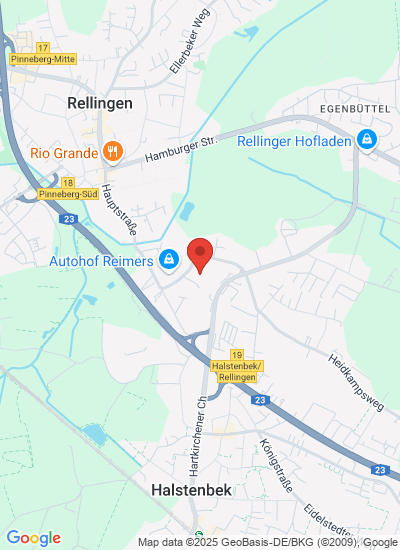 Map showing Rellingen, Germany
