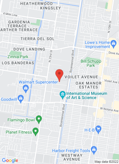 Map showing McAllen, United States