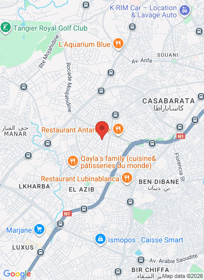 Map showing Tangier, Morocco