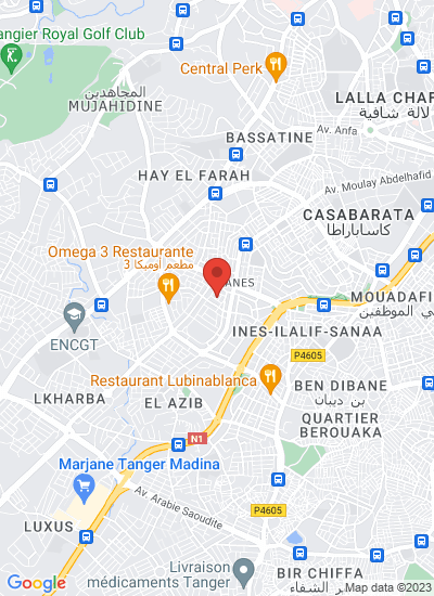 Map showing Tangier, Morocco