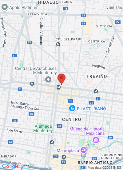 Map showing Monterrey, Mexico